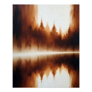 Fond de poster de forêt de lac de paysage abstrait
