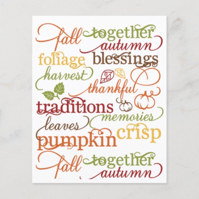 Fond de scrapbook de mots d'automne (Devant)