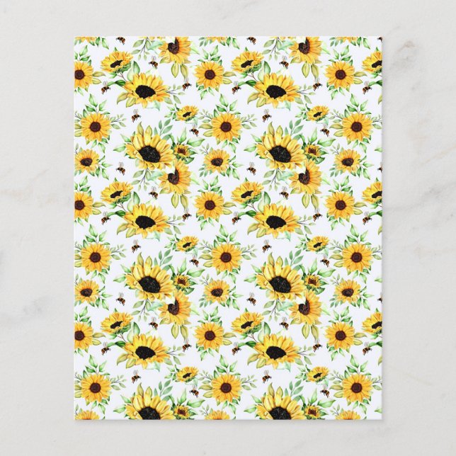 Fond de scrapbook de tournesols et d'abeilles (Devant)