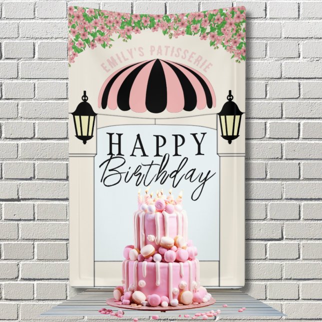 Fond de table de dessert pour une bannière Joyeux  (Birthday Dessert table backdrop)