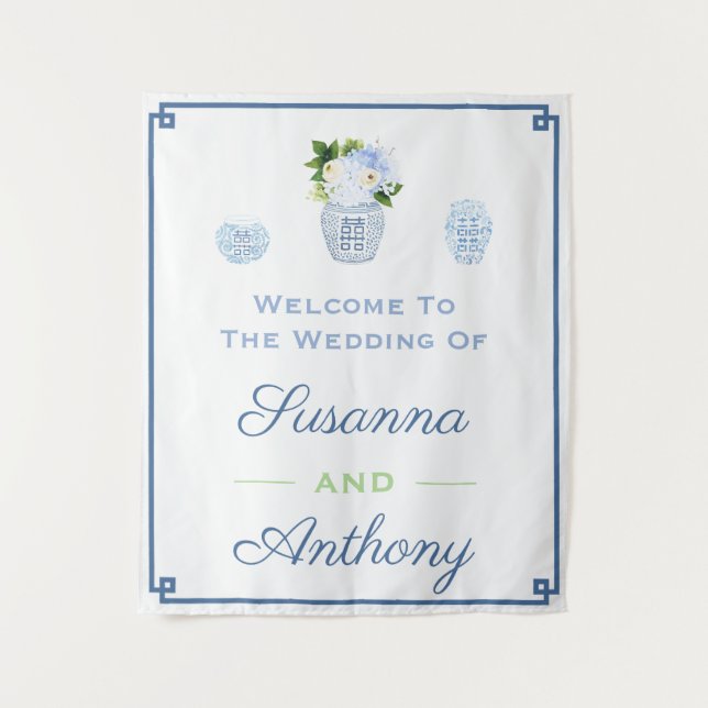 Fond de tapisserie de bienvenue de mariage en styl (Devant)