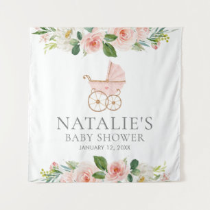 Fond de tapisserie pour Baby Shower Fille aux Fleu
