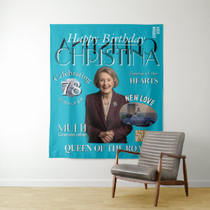 Fond de toile de tapisserie d'anniversaire personn