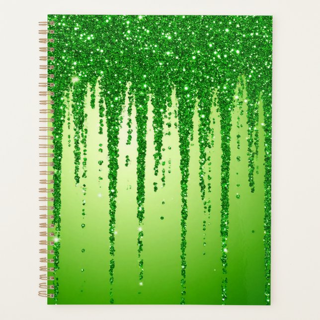Fond goutte à goutte de paillettes vertes avec sci (Devant)