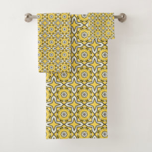 Fond jaune motif géométrique étoile