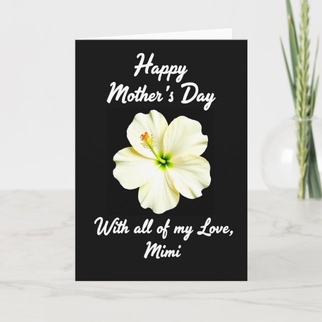 Fond noir floral carte pour mères (Devant)