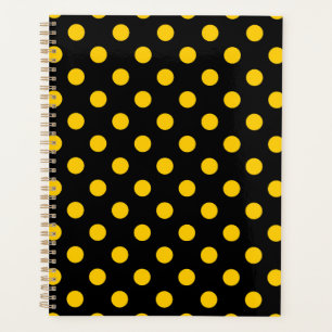 Fond noir pois jaunes