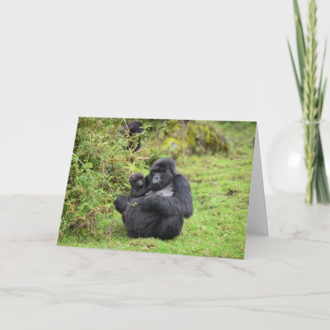 Fonds de gorille de Dian Fossey de cartes de voeux (Devant)