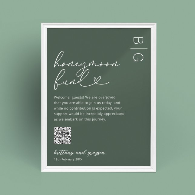 Fonds Lune de Miel Code QR Poster Mariage (Créateur téléchargé)