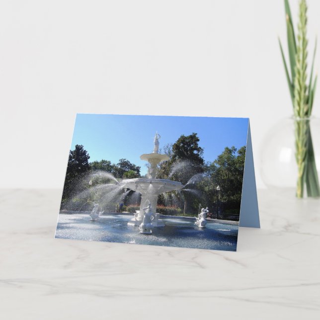 Fontaine du parc Forsyth, Savannah, Géorgie, Carte (Devant)