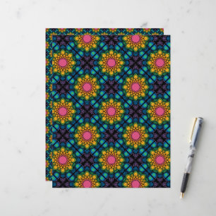 Fontaine Florale Arc-en-ciel Mandala Diamond Tile