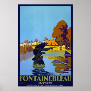 Fontainebleau, France Vintage Travel Poster