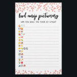 Food Emoji Pictionary jeu Quiz avec réponses<br><div class="desc">Achetez ce jeu et profitez d'une carte alimentaire Emoji Pictionary de haute qualité pour votre événement! RÉPONSES : 1- BOUTEILLES D'ONION, 2- FRITES FRANÇAISES, CHIEN 3 CHAUDS, 4- CHIENS DE BAIE, 5- COUCHES DE BANANE, 6- POPCORN, 7- CHÂTEAU, 8- DOIGTS DE POISSON, 9- BALLES DE CORNE DE FROMAGE, 10 BEURRE,...</div>