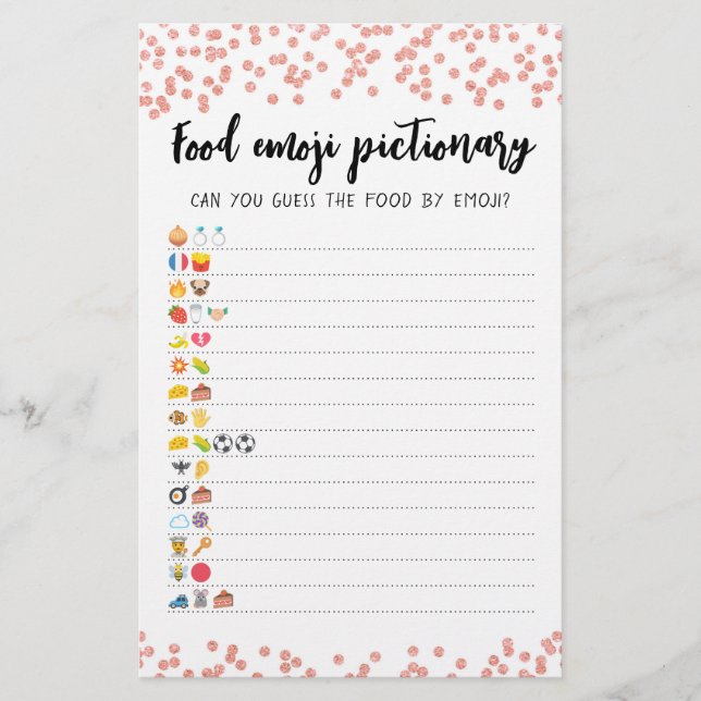 Food Emoji Pictionary jeu Quiz avec réponses (Devant)