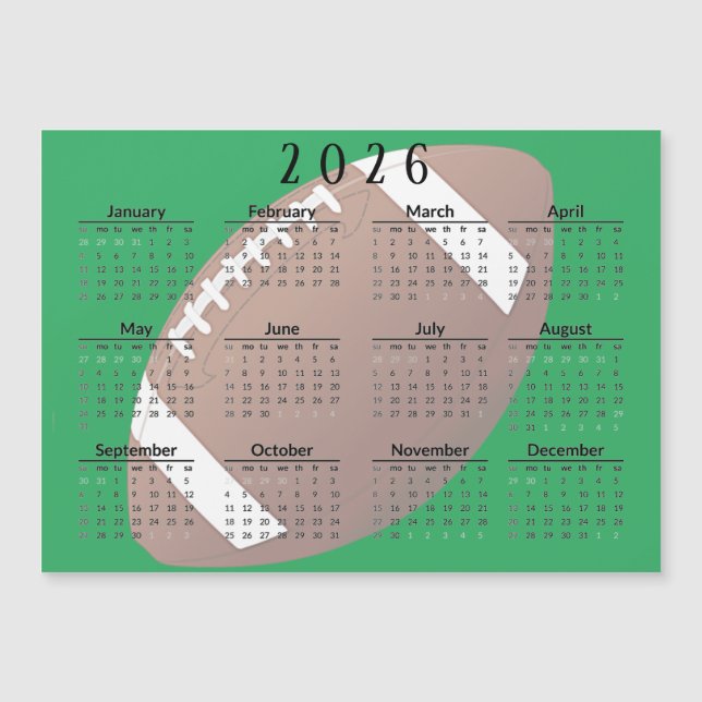 Football 2026 Calendar Magnetic Card (Devant)
