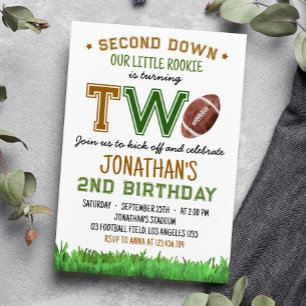 Football 2 Anniversaire Fête Invitation