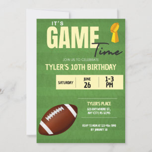 Football Anniversaire Fête Invitation
