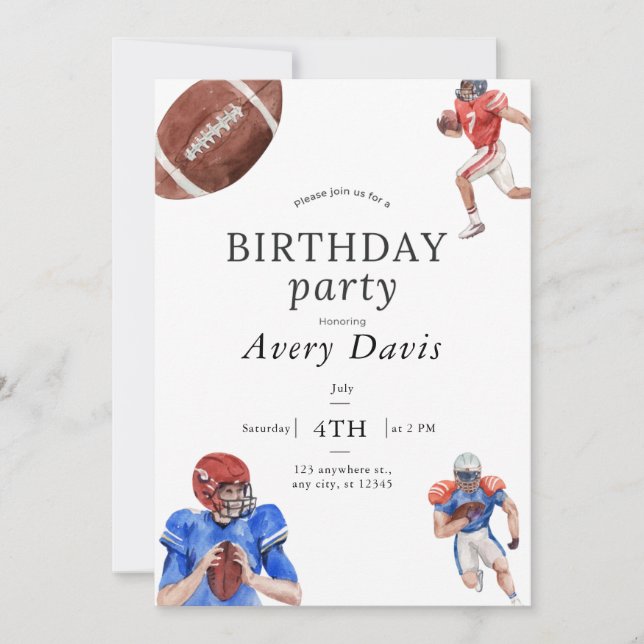 Football Anniversaire Fête Invitation (Devant)