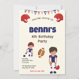 Football Anniversaire Fête Invitation