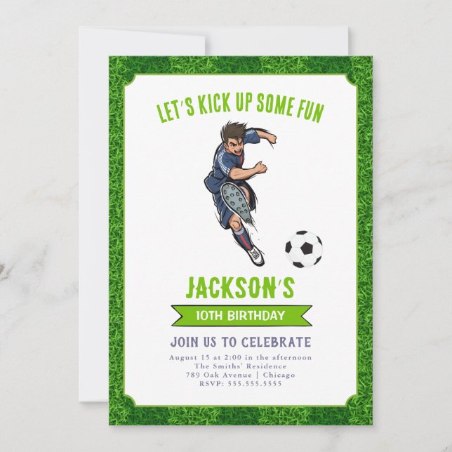 Football Anniversaire Fête Invitation (Devant)