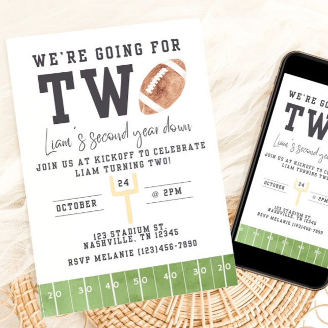 Football Anniversaire, Football Invitation Deuxièm (Créateur téléchargé)