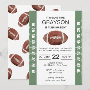 Football Anniversaire Invitation 5x7