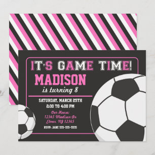 Football Anniversaire Invitation Chalkboard Girl