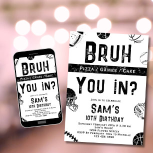 Football Anniversaire Invitation Garçons Bruh Spor