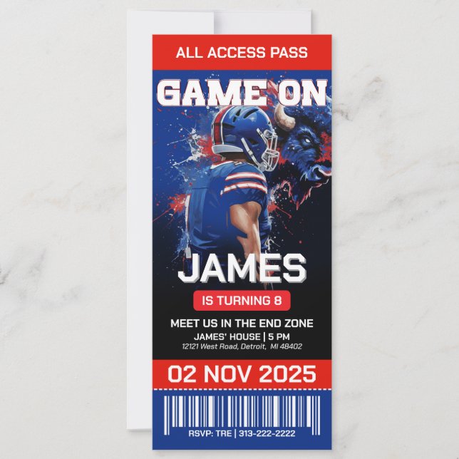 Football Anniversaire Invitation : Téléchargement  (Devant)