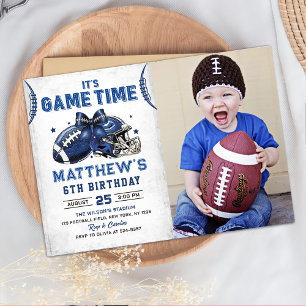 Football Anniversaire Photo Invitation