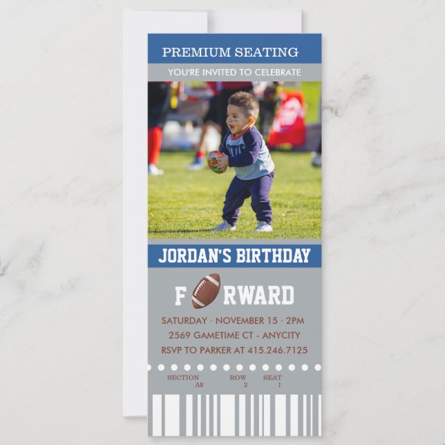 Football Anniversaire | Photo Invitation d'anniver (Devant)