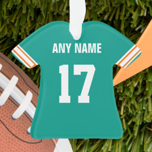 Football Aqua, Orange & Ornement Jersey Blanc