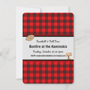 Football Automne Amusement Bonfire Invitation pers