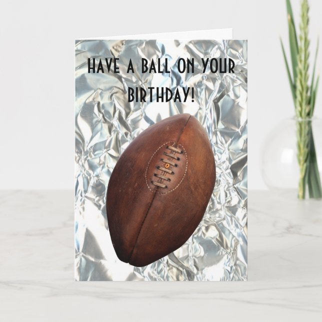 Football Ball Metal Carte Anniversaire (Devant)