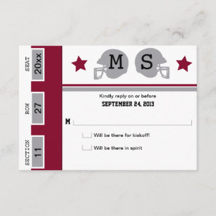 Football Billet Mariage RSVP