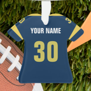 Football Blue & Gold Jersey Ornement