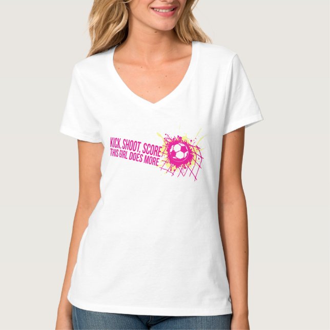 Football coup de pied score filles soccer t-shirt (Devant)