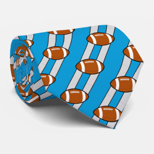 Football cravate bleu clair gris rayures