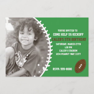 Football Cute Anniversaire Fête PHOTO Invitation