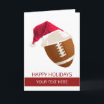 Football de Noël Ball Santa Hat Cartes de voeux<br><div class="desc">Balle de Noël Santa Hat cartes de Noël</div>