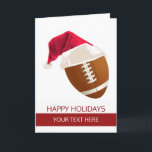 Football de Noël Ball Santa Hat Cartes de voeux<br><div class="desc">Balle de Noël Santa Hat cartes de Noël</div>