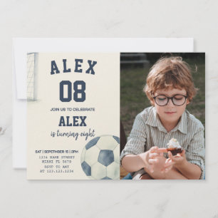 Football éditable Anniversaire Invitation avec pho
