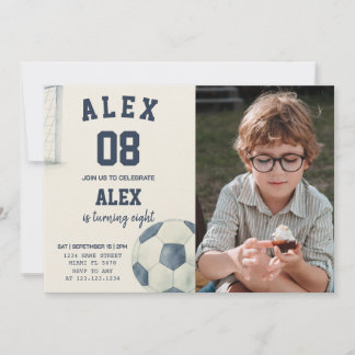Football éditable Anniversaire Invitation avec pho
