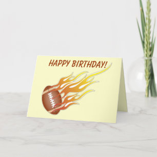 Football en feu carte d'anniversaire