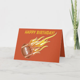 Football en feu Carte d'anniversaire personnalisab