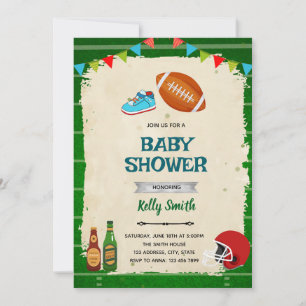 Football et petits orteils baby shower invitation