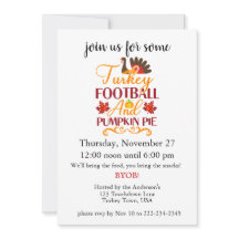 Football et Turquie Thanksgiving Invitation