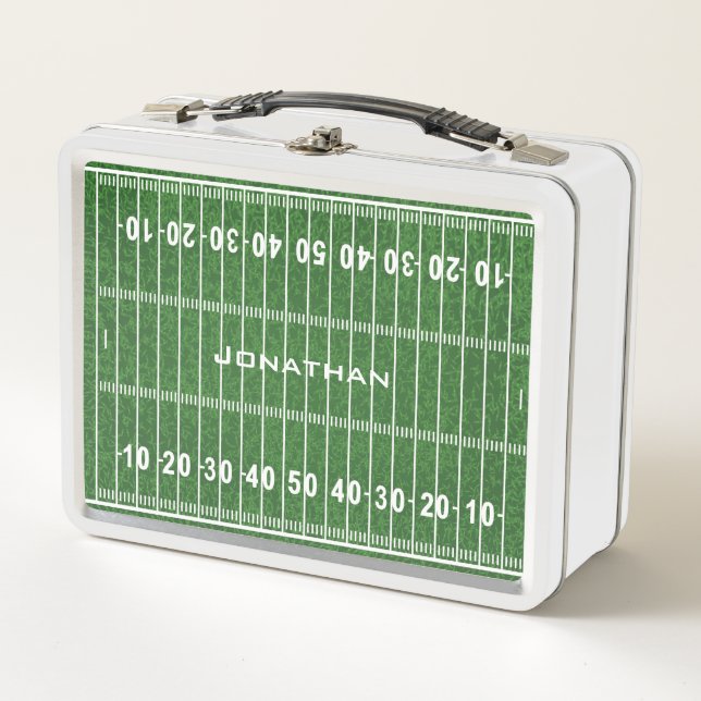 Football Field Design Metal Lunchbox (Devant)