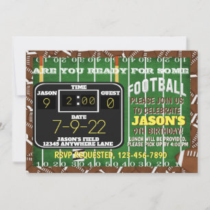 Football Field Jour Anniversaire Fête Invitations