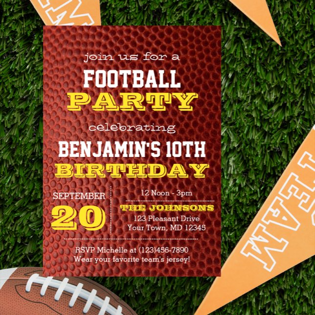 Football Gold All Occasion Invitation (Créateur téléchargé)